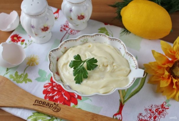 Домашний майонез с горчицей и лимоном Домашний майонез с горчицей и лимоном