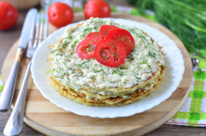 Кабачковый торт с плавленым сыром