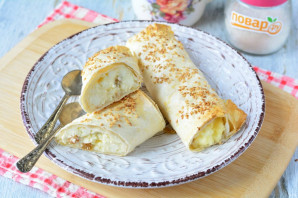 Рулет из лаваша с творогом и изюмом