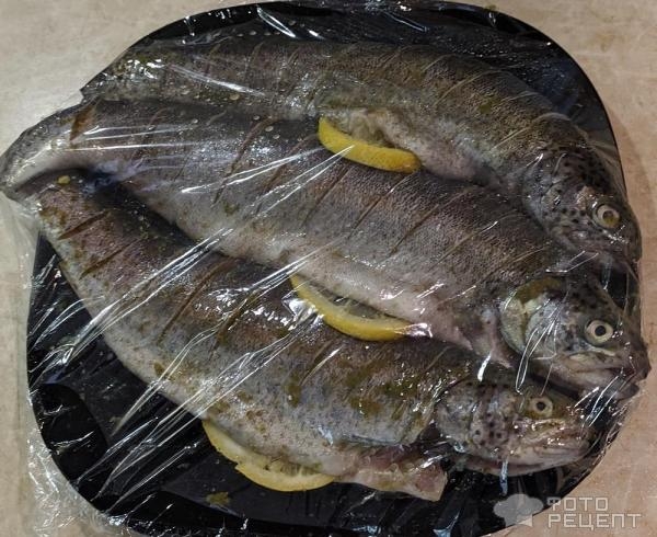 Рецепт: Форель, запеченная в духовке - со сливочным маслом и пряностями Рецепт: Форель, запеченная в духовке - со сливочным маслом и пряностями