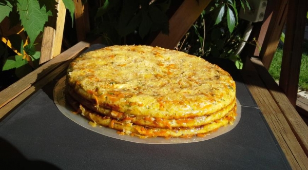 Закусочный кабачковый торт, пошаговый рецепт с фото Закусочный кабачковый торт, пошаговый рецепт с фото
