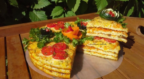 Закусочный кабачковый торт, пошаговый рецепт с фото Закусочный кабачковый торт, пошаговый рецепт с фото