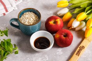 Салат красоты из овсяных хлопьев и яблока Салат красоты из овсяных хлопьев и яблока