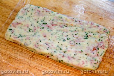 Картофельные палочки с сыром моцарелла, беконом и зеленью Картофельные палочки с сыром моцарелла, беконом и зеленью