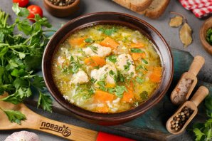 Рыбный суп из свежей горбуши с рисом