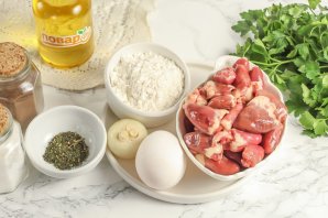 Оладьи из куриных сердечек