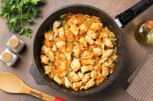 Тушёная капуста с фасолью и курицей