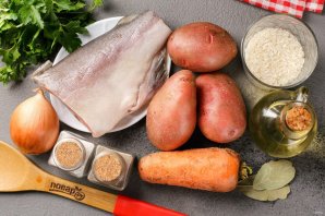 Рыбный суп из свежей горбуши с рисом