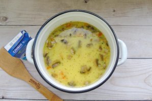 Сливочный суп с курицей и шампиньонами Сливочный суп с курицей и шампиньонами