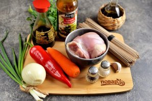 Лапша по-корейски с курицей