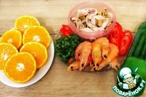 Фарфалле с морепродуктами в цитрусовом соусе Фарфалле с морепродуктами в цитрусовом соусе