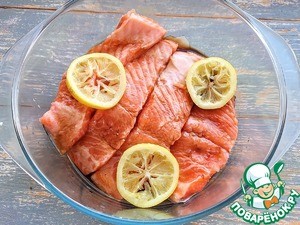 Форель, запечённая со стручковой фасолью