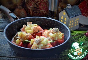 Перцы, фаршированные форелью и картофелем