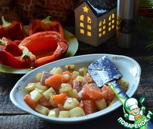 Перцы, фаршированные форелью и картофелем