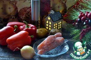 Перцы, фаршированные форелью и картофелем