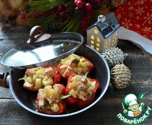 Перцы, фаршированные форелью и картофелем