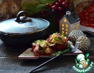 Перцы, фаршированные форелью и картофелем