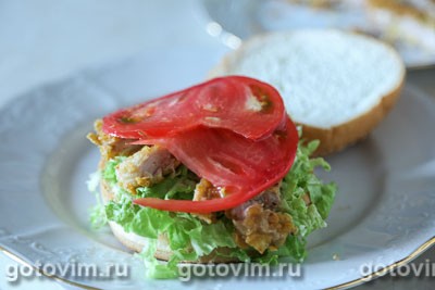 Бургеры с хрустящей курицей Бургеры с хрустящей курицей