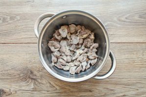 Сырный суп с куриными желудками Сырный суп с куриными желудками