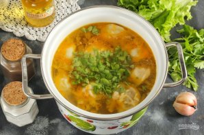 Сырный суп с пельменями Сырный суп с пельменями