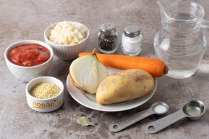 Суп картофельный с пшеном и квашеной капустой Суп картофельный с пшеном и квашеной капустой