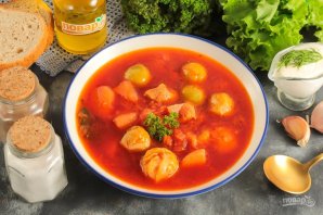 Борщ с брюссельской капустой