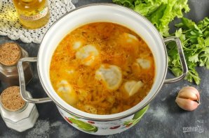 Сырный суп с пельменями Сырный суп с пельменями