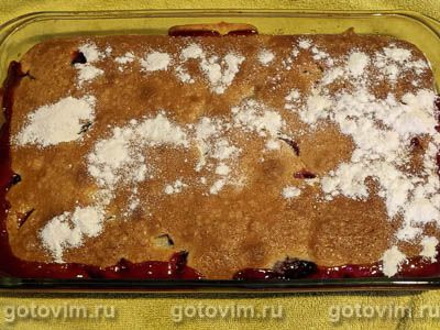 Пирог заливной с замороженными сливами Пирог заливной с замороженными сливами