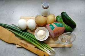 Окрошка на воде с уксусом и майонезом Окрошка на воде с уксусом и майонезом