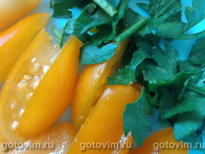 Сырный салат с картофелем и помидорами черри Сырный салат с картофелем и помидорами черри