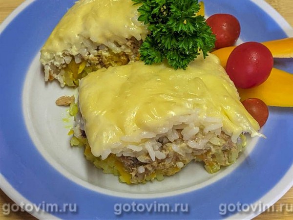 Рисовая запеканка с консервированной рыбой Рисовая запеканка с консервированной рыбой