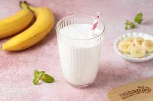 Молочный коктейль без блендера и миксера с бананом Молочный коктейль без блендера и миксера с бананом