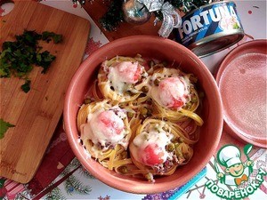 Гнёзда под сыром с тунцом