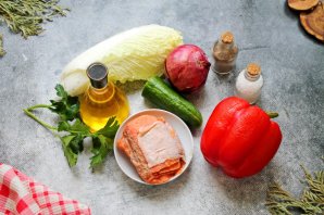 Салат с семгой и перцем Салат с семгой и перцем